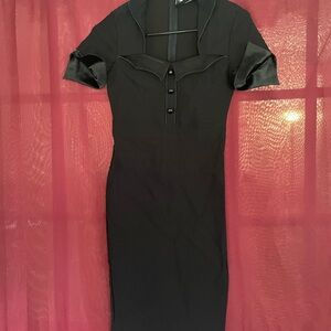 Killstar Black Long Sleeve Dress with Button Detail